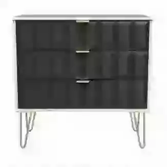 Cubik 3 Drawer Chest Gold Legs Choice Of 9 Colours